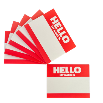 Стикеры "Hello my name is" Красные (50шт)