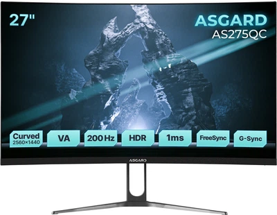 Монитор 27" ASGARD Gaming AS275QC VA Black Curved 200Hz