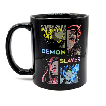 Чашка аниме Demon Slayer Клинок рассекающий демонов чёрная 330 мл