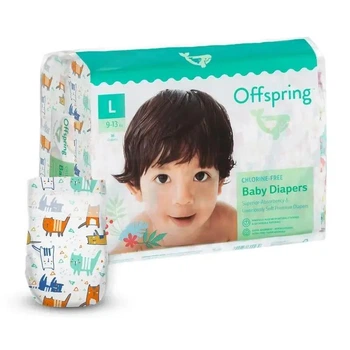 Підгузки дитячі Offspring Розмір L, 9-13 кг, 36 шт. в упаковці, Котики