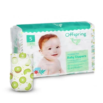 Підгузки дитячі Offspring Розмір S 3-6 кг 48 шт. в упаковці, Ківі