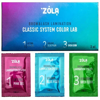 Набор складов для ламинирования Zola Brow&Lash Lamination Classic System Color Lab 1 мл х 3шт