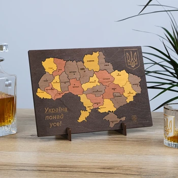 Пазл Карта Украины цветной 21*30 см 18 Гранд Презент 18