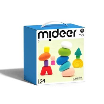 Масса для лепки Воздушная глина MiDeer Мягкая глина Airy Fun Clay 24 цвета, 5 инструментов (MD1545) тесто для лепки