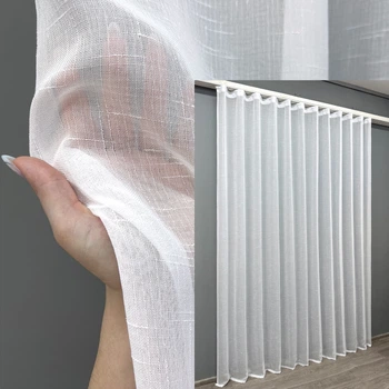 Тюль VR-Textil 115т Лен однотонный Белый 300х230 см (43-357)