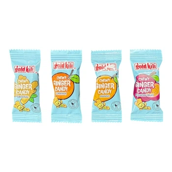 Жувальні імбирні цукерки Gold Kili Chewy Ginger Candy (Оригінал, Апельсин, Манго, Маракуя) 18,1 грам