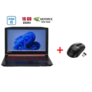 Игровой ноутбук Б-класс Acer Nitro 5 AN515-53-52FA / 15.6" (1920x1080) IPS / Intel Core i5-8300H (4 (8) ядра по 2.3 - 4.0 GHz) / 16 GB DDR4 / 960 GB SSD / nVidia GeForce GTX 1050, 4 GB GDDR5, 128-bit / WebCam б/у + Подарок Беспроводная мышь HOCO GM28