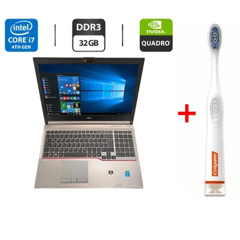 Мобильная рабочая станция Б-класс Fujitsu Celsius H730 / 15.6" (1920x1080) TN / Intel Core i7-4900MQ (4 (8) ядра по 2.8 - 3.8 GHz) / 32 GB DDR3 / 512 GB SSD / nVidia Quadro K2100M, 2 GB GDDR5, 128-bit / WebCam б/у + Подарок Зубная щетка Colgate