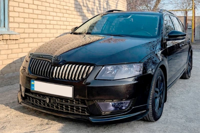 Передний лип DPT V-1 (2013-2017, под покраску) для Skoda Octavia III A7