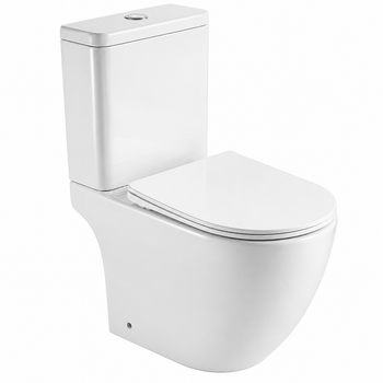 Унитаз-компакт Ravak Torrenta Round Slim Combi RimOff Tornado с сидением Soft Close RKUJ100023