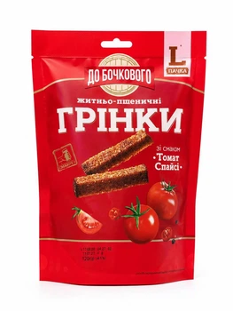 Сухарики ДО БОЧКОВОГО grenki томат спайсі 120г.