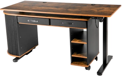Регулируемый стол Barsky StandUp Loft 140x60x72-118 см с тумбой Brown-Black (BSTLс-01)