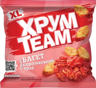 Сухарики "Хрум Теаm" багет Королівський краб 90г. / 24шт