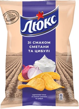 Люкс Чіпси Сметана та цибуля 125г./ 22 шт