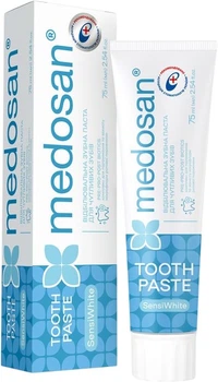 Отбеливающая зубная паста Medosan SensiWhite для чувствительных зубов 75 мл (4823109411654)