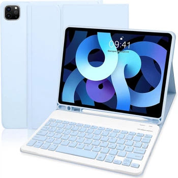 Клавиатурный чехол QWERTZ для iPad 10.9 Air 5 2022 Air 4 2020 Pro 11 2018/2022 с подсветкой и держателем