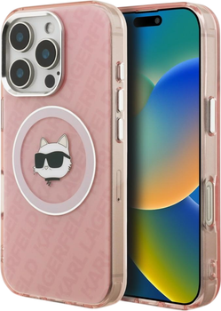 Etui plecki Karl Lagerfeld IML Choupette Head Logo MagSafe do Apple iPhone 16 Pro Max Pink (KLHMP16XHMKBCHP)