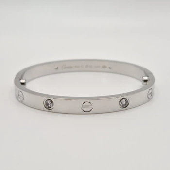 Браслет у стилі Cartier LOVE сріблястий 20 см