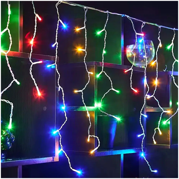 Гирлянда-бахрома 12 м 200 LED для улицы и дома разноцветная LS-1746