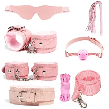 БДСМ-набір еротичних аксесуарів 7-в-1 Honey Fashion Accessories, рожевий (90к009)