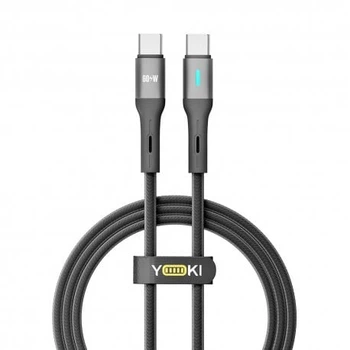 Кабель YOKI LED YK-LE17 Type-C to Type-C 60W (1.2m) Black