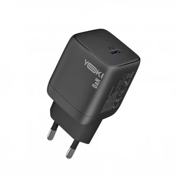 Мережевий зарядний пристрій YOKI NanoGaN YK-GaN25NCB PD&QC 25W (Type-C) Black