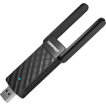 Бездротова мережева карта COMFAST Dual-Band 5G 1300M без драйверів USB 3.0 для настільних комп'ютерів, зовнішній WiFi приймач для ноутбуків, бездротовий мережевий роз'єм 922AC