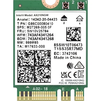 Беспроводной сетевой адаптер Wavlink AX210, Intel Gigabit Gaming WiFi 6, встроенная сетевая карта M.2 для ноутбука, WiFi-приемник, Bluetooth 5.3