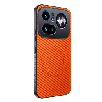 Чехол Carbon Shield with Ring для Nothing Phone (4a) Pro с поддержкой беспроводной зарядки orange