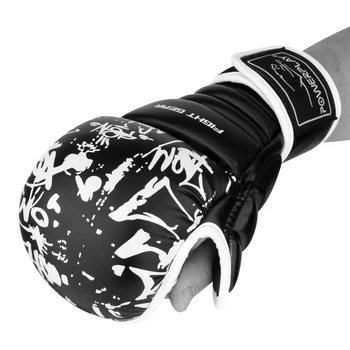 Рукавиці для єдиноборств PowerPlay 3092 чорні/білі L (PP_3092krt_L_bl/white)