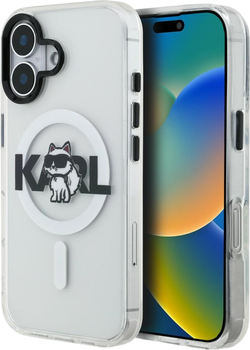 Etui plecki Karl Lagerfeld IML Choupette Sketch Logo MagSafe do Apple iPhone 16 Transparent (KLHMP16SHGCHGKBT)