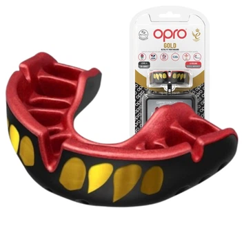 Капа OPRO Gold JAWS чорна/червона доросла (Gold_Jaws_Bl/Red)