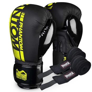Боксерські рукавиці Phantom APEX Elastic Neon чорні/жовті 14 унцій (PHBG2300-14)