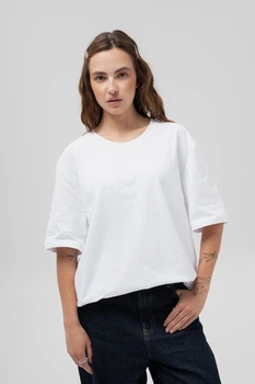 Жіноча Бавовняна Оверсайз Футболка Without Greatest L/XL White