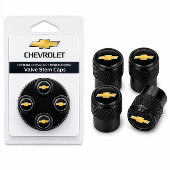 Защитные металлические колпачки на ниппель Chevrolet шевроле черные подарочный набор нипель