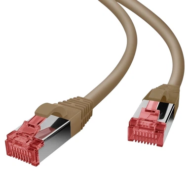 Patchcord Helos Cat.6 S/FTP RJ45-RJ45 brązowy 10 m LSZH GHMT (4005938910649)