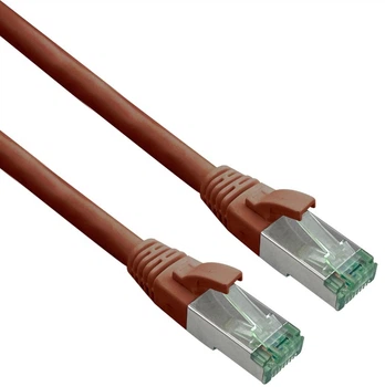 Patchcord sieciowy Helos Cat.6A Superflex S/FTP RJ45-RJ45 brązowy 10 m (API-HER-175153)
