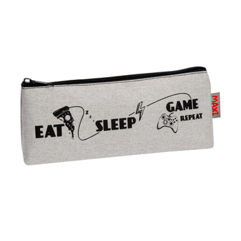 Пенал Maxi Eat Sleep Game Repeat "Ігроманія" 1 отделение прямоугольный на молнии серый (MX87413)