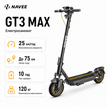 Электросамокат NAVEE GT3 Max 1000 Вт запас хода 75 км городской (GT3 Max-E)