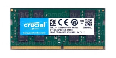 Оперативная память для ноутбука Crucial 16GB DDR4 2400MHz SO-DIMM (CT16G4SFD824A.C16FE)