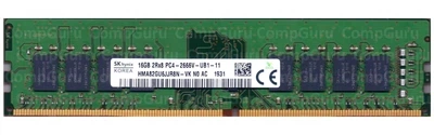 Оперативна пам'ять для ПК SK hynix 16GB DDR4 2666MHz UDIMM 2Rx8 (HMA82GU6JJR8N-VK)