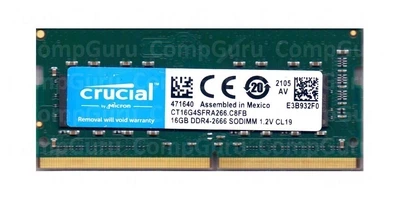 Оперативна пам'ять для ноутбука Crucial 16GB DDR4 2666MHz SO-DIMM (CT16G4SFRA266.C8FB)