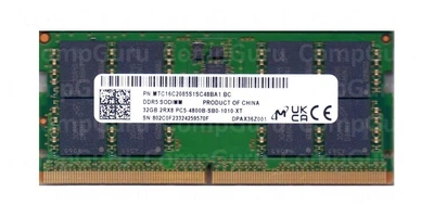 Оперативна пам'ять для ноутбука Micron 32GB DDR5 4800MHz SO-DIMM 2Rx8 (MTC16C2085S1SC48BA1)
