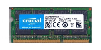 Оперативна пам'ять для ноутбука Crucial 16GB DDR3L 1600MHz SO-DIMM (CT204864BF160B.16FA)
