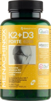 Дієтична добавка Xenico Pharma Menachinox K2 + D3 Forte 4000 МО 90 капсул (5905279876903)