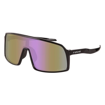 Окуляри Relax Prati black shiny, лінза smoke ( TAC 1,0mm Polarized), purple revo, кат. 3 (мʼякий чохол з лого Relax)