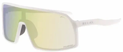 Окуляри Relax Prati white matt, лінза brown ( TAC 1,0mm Polarized), ice gold, кат. 3 (мʼякий чохол з лого Relax)