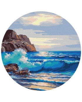 Картина за номерами кругла Ранок на морі (Розмір L) 40 х 40 Brushme (RC00049L)