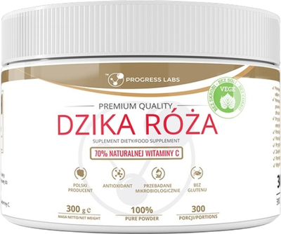 Дієтична добавка Progress Labs Шипшина 70% натурального вітаміну C у порошку 300 г (5907709720244)