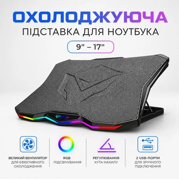 Игровая подставка с вентилятором для охлаждения ноутбука, Охладитель ноутбука с прямым охлаждением MEETION